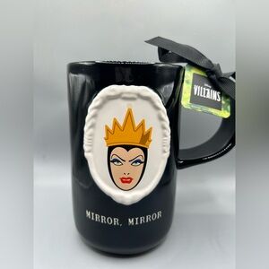 Rae Dunn Disney Villains Evil Queen MIRROR MIRROR Tall Black Mug NEW